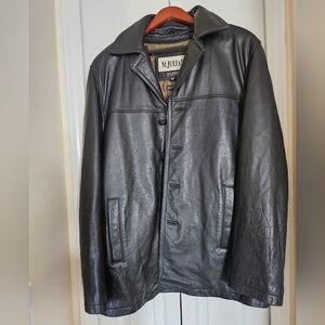 M. Julian Wilson Men's Black Soft Leather Casual Vintage Jacket heavy Size Large
